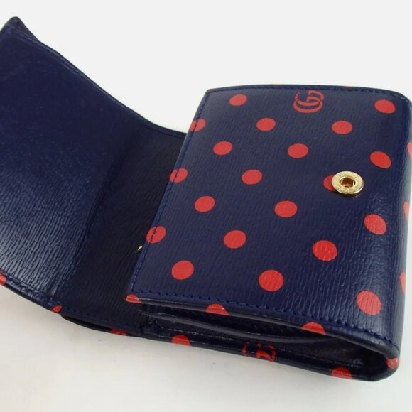Gucci Blue and Red Polka Dot Wallet - Picture 5 of 11